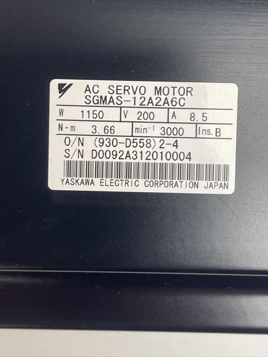 Yaskawa SGMAS-12A2A6C Ac Servo Motor New