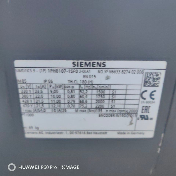 Siemens 1PH8107-1SF02-OLA1 Spindle Motor