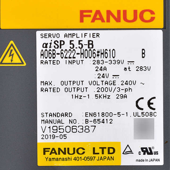 FANUC a06b-6222-h006 AC Servo Drive 