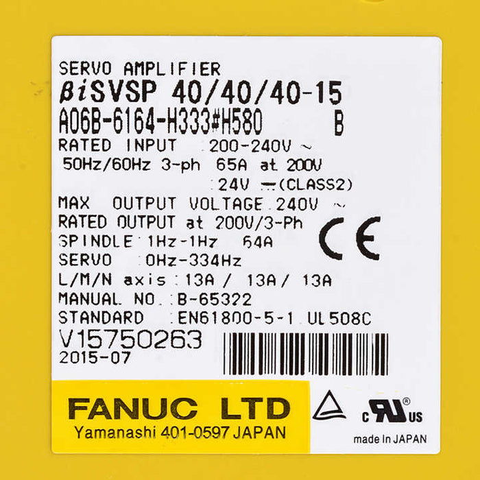 FANUC a06b-6164-h333 AC Servo Drive 