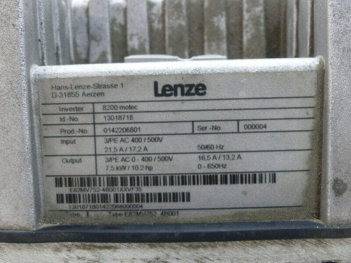 Need Inquiry Used Lenze E82MV752-4B001 Servo Drive Frequency Inverter