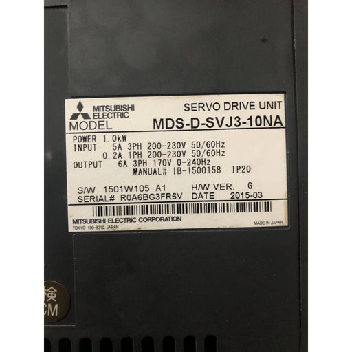 Mitsubishi mds-d-svj3-10na-1 Servo Drive Amplifier