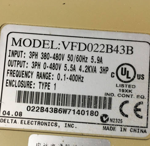 Del Ta Instock Drop Shipping Del Ta VfdbVfd Frequency InverterPhase Kw V InvertersConverters VFD022B43B Used Parts