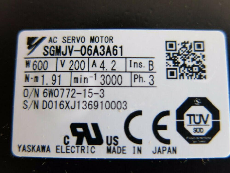 Yaskawa SGMJV-06A3A61  AC Servo Motor