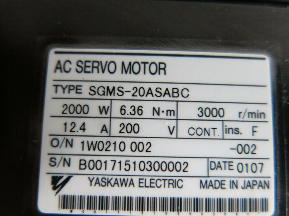 Yaskawa SGMS-20ASABC AC Servo Motor