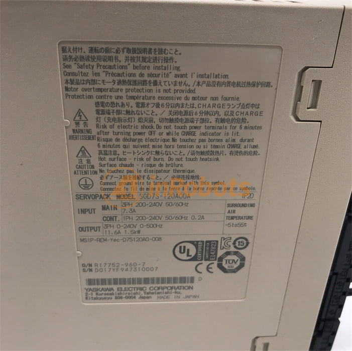 Yaskawa SGD7S-120A20A Servo Drive Amplifier