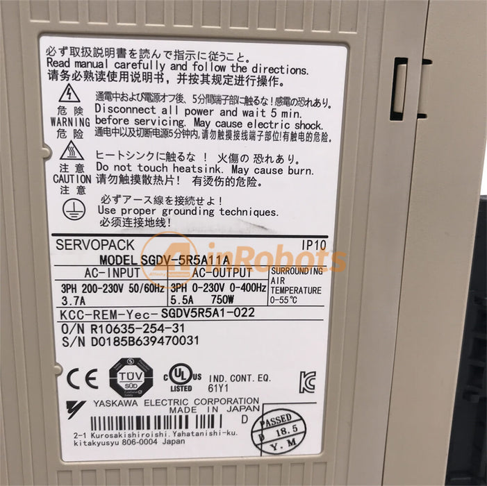 Yaskawa SGDV-5R5A11A Servo Drive Amplifier